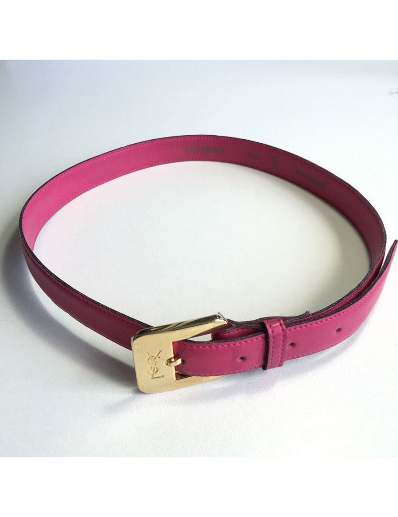 Ceinture YVES SAINT LAURENT cuir rose T75