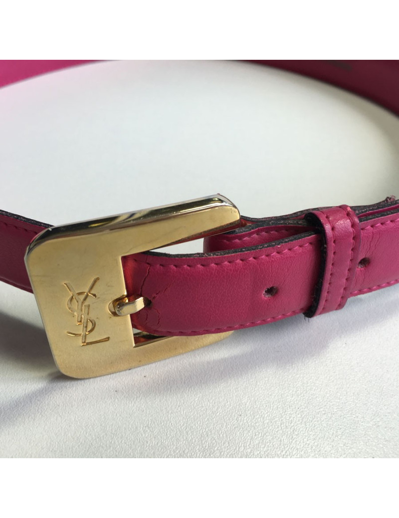 Ceinture YVES SAINT LAURENT cuir rose T75