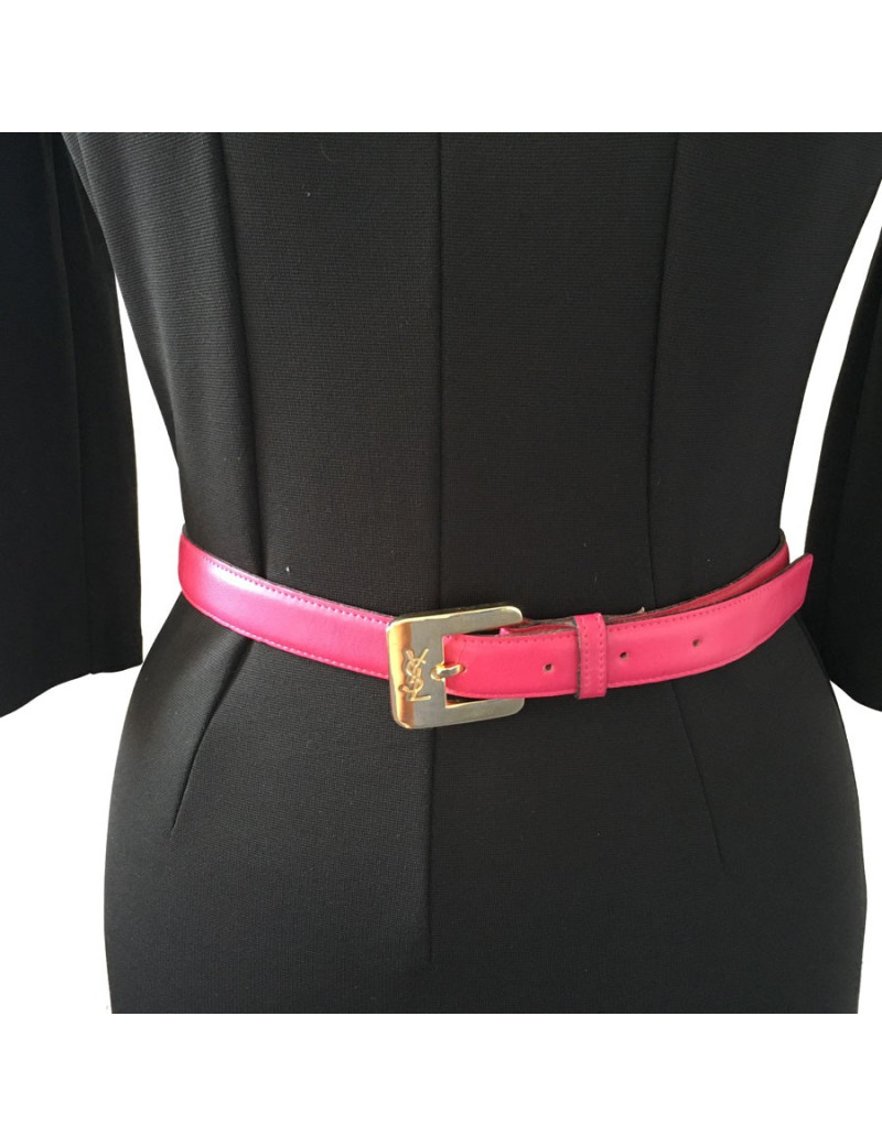 Ceinture YVES SAINT LAURENT cuir rose T75