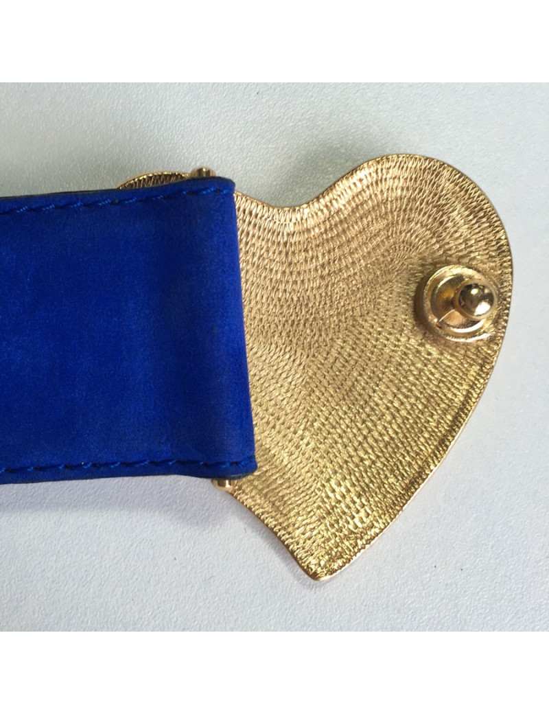 Ceinture YVES SAINT LAURENT suede bleu T75