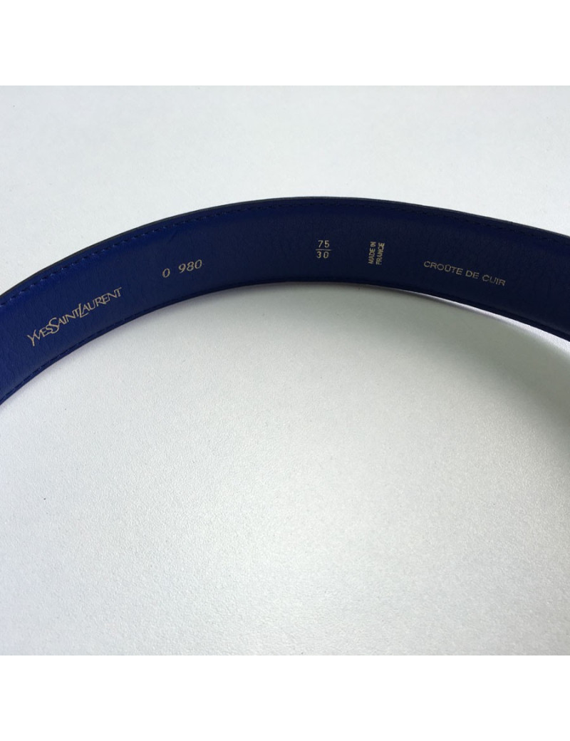Ceinture YVES SAINT LAURENT cuir bleu T75