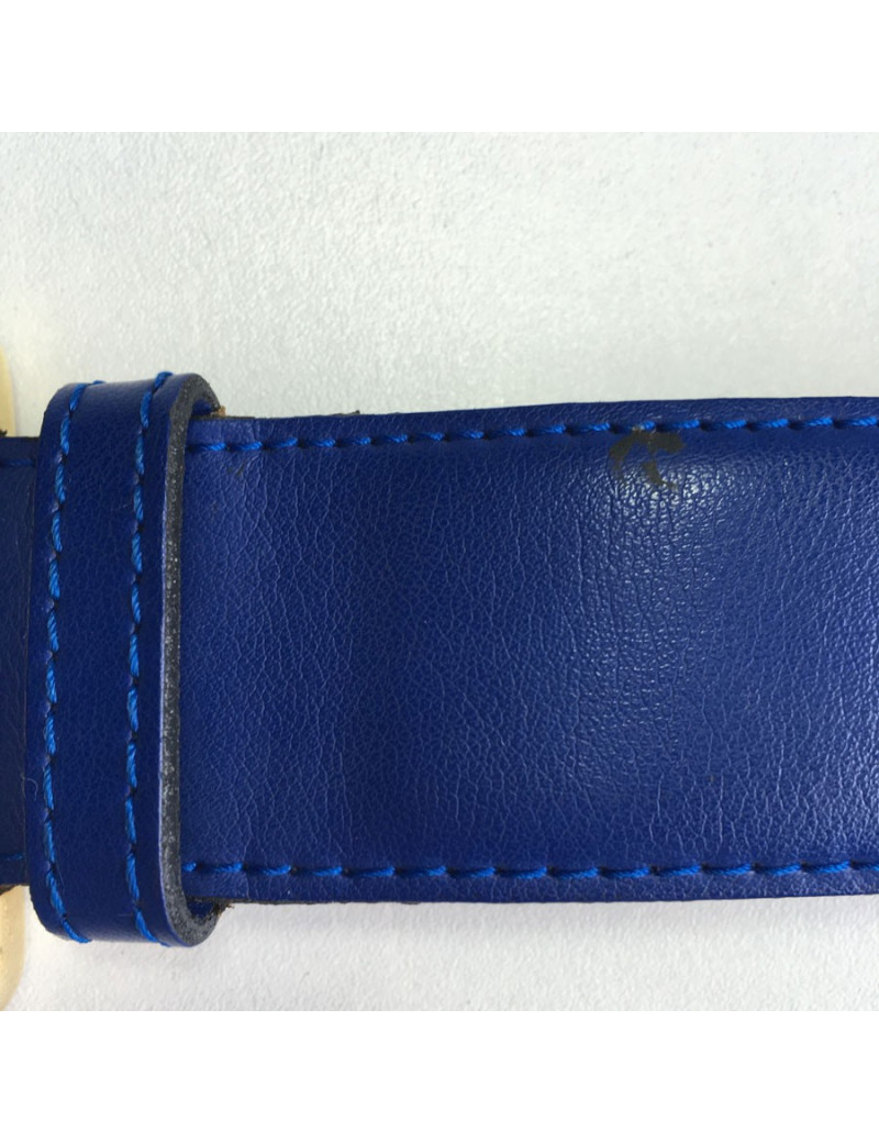 Ceinture YVES SAINT LAURENT cuir bleu T75