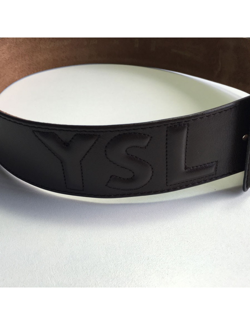 Ceinture YVES SAINT LAURENT en cuir marron T75