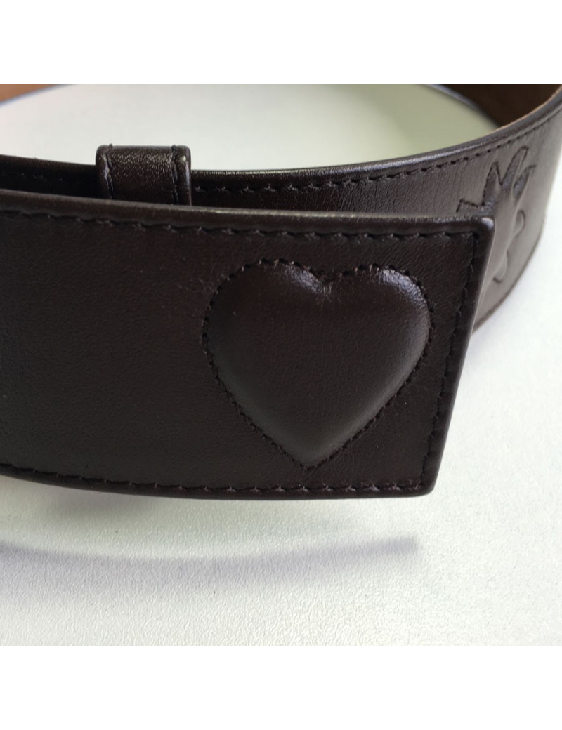 T75 brown leather belt YVES SAINT LAURENT
