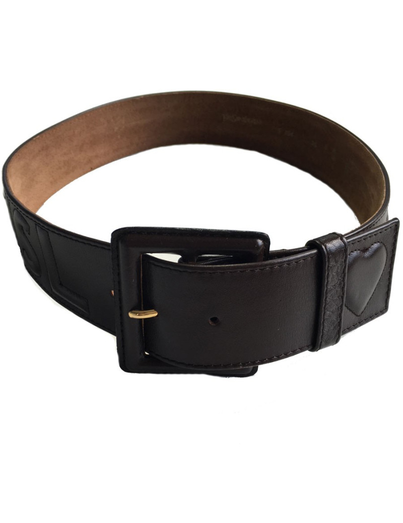 Ceinture YVES SAINT LAURENT en cuir marron T75