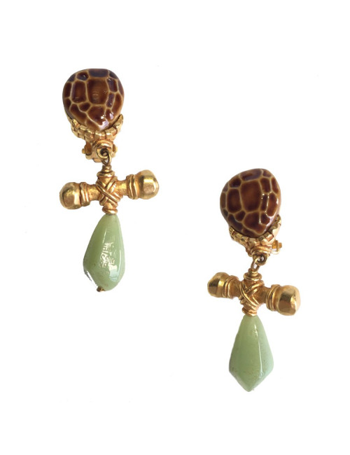 Boucles d'oreille clips JEAN-LOUIS SHERRER pendants