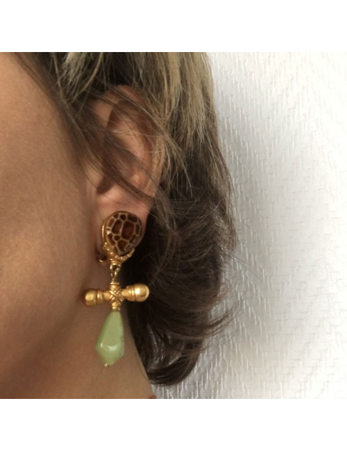 Boucles d'oreille clips JEAN-LOUIS SHERRER pendants