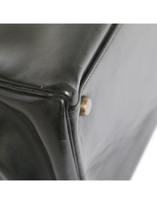 Sac Kelly 32 HERMES en cuir box noir vintage