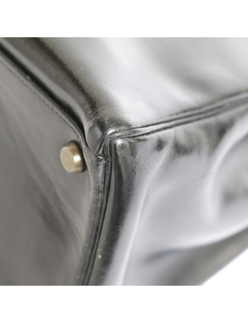 Sac Kelly 32 HERMES en cuir box noir vintage