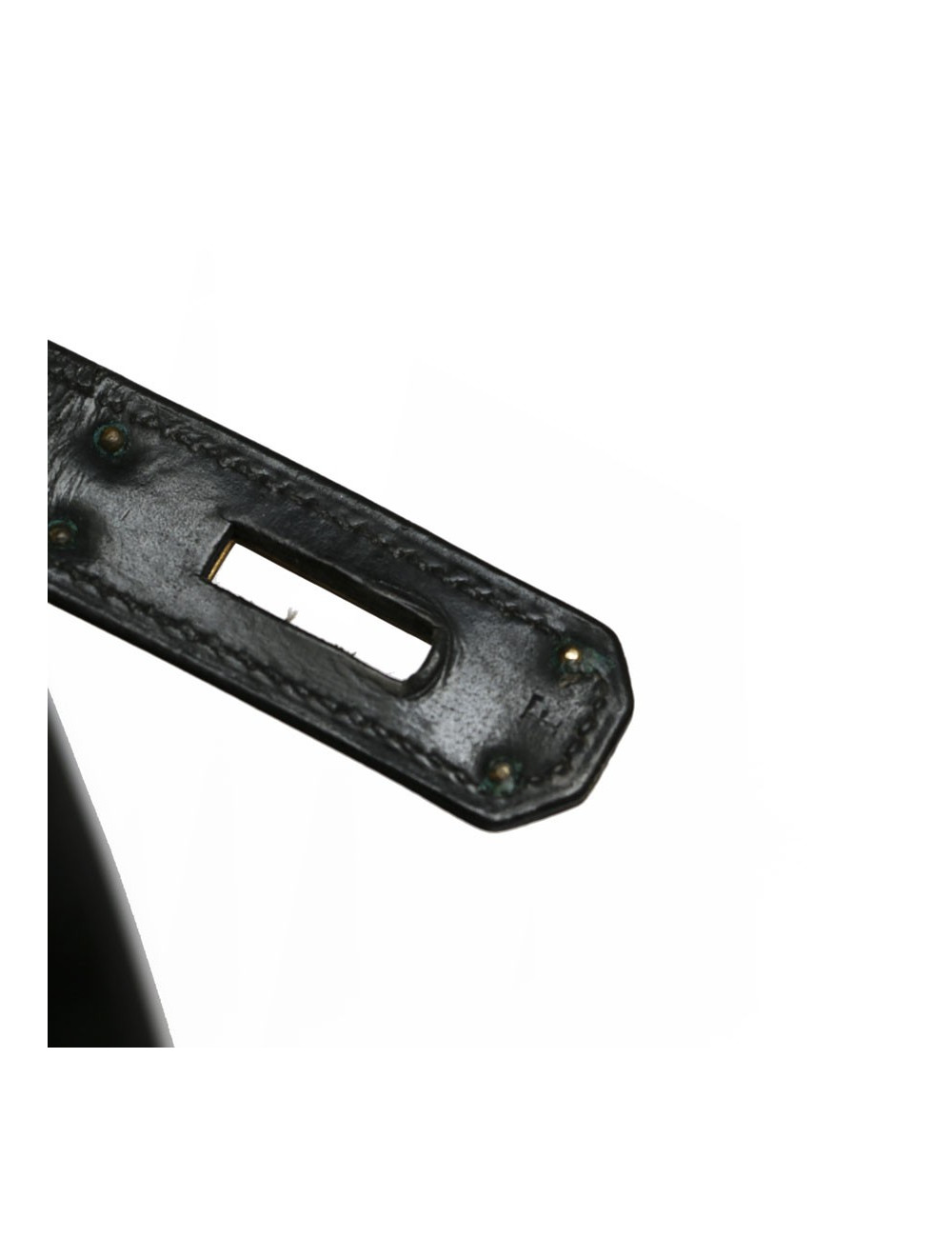 Sac Kelly 32 HERMES en cuir box noir vintage