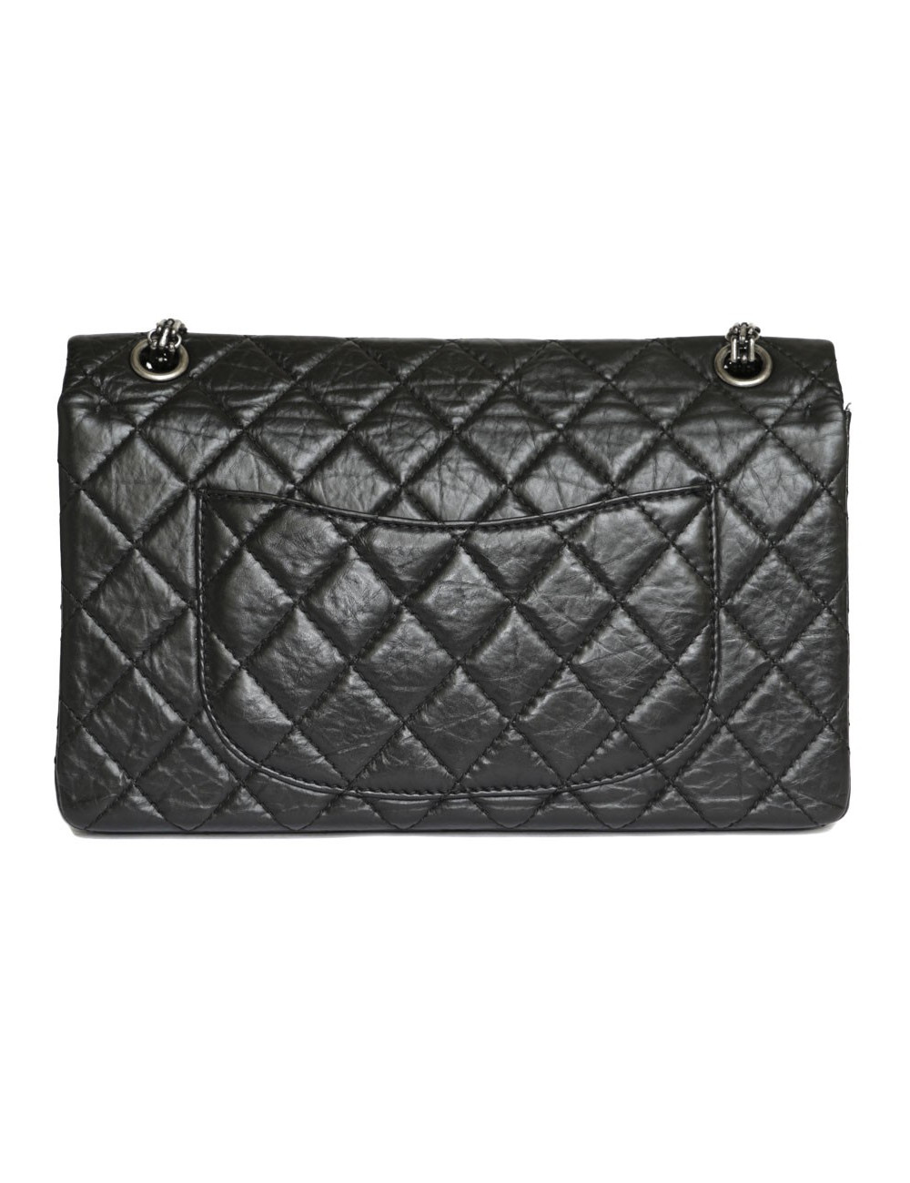 Bag 2.55 CHANEL black distressed leather