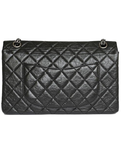 Bag 2.55 CHANEL black distressed leather