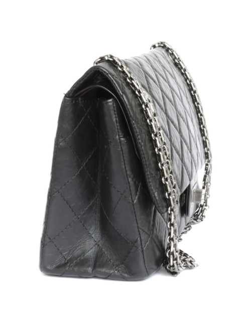 Bag 2.55 CHANEL black distressed leather