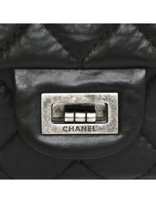 Bag 2.55 CHANEL black distressed leather