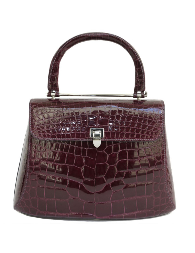 Sac ASPREY crocodile bordeaux