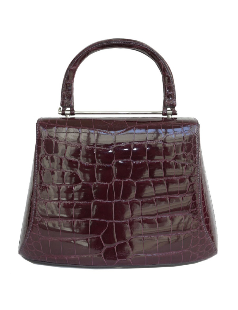 Sac ASPREY crocodile bordeaux