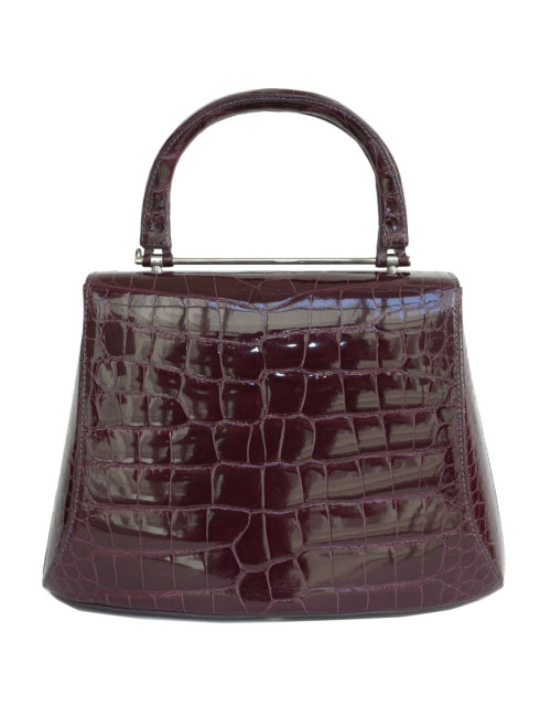 Sac ASPREY crocodile bordeaux