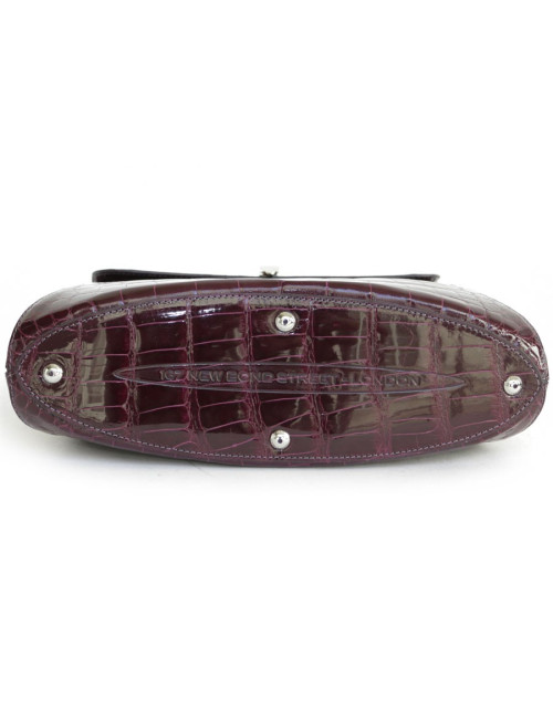Sac ASPREY crocodile bordeaux