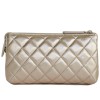 CHANEL shiny powder pink quilted leather wallet