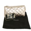 CHANEL shiny powder pink quilted leather wallet