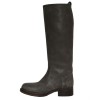 HERMES T 36 leather aged grey suede boots