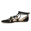 HERMES T 37 leather and Black Suede sandals