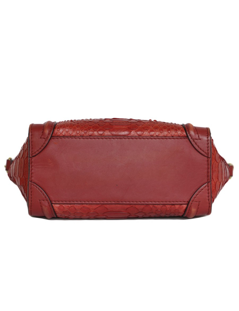 Sac 'Nano' CELINE en cuir et python rouge