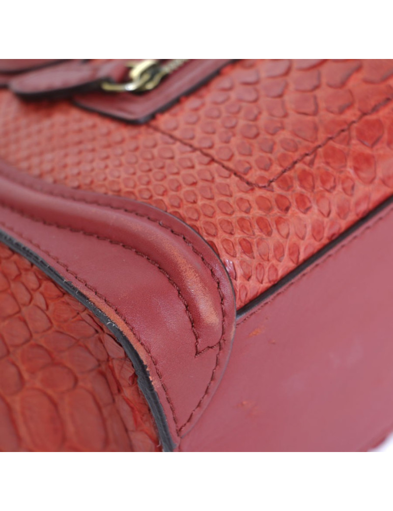 Sac 'Nano' CELINE en cuir et python rouge
