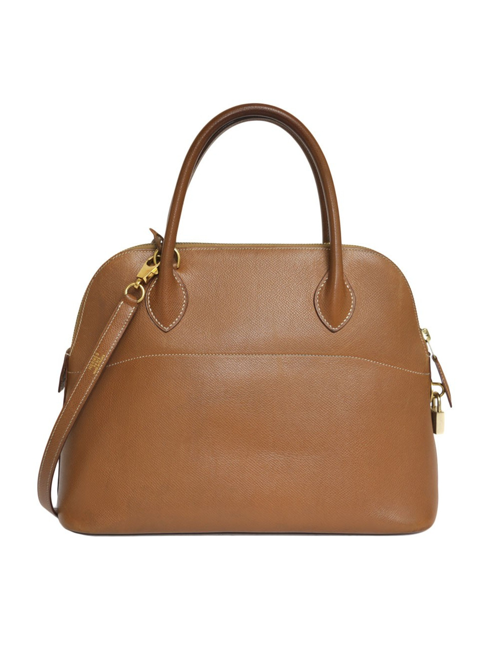 HERMES 'Bolide' bag in gold grained courchevel leather