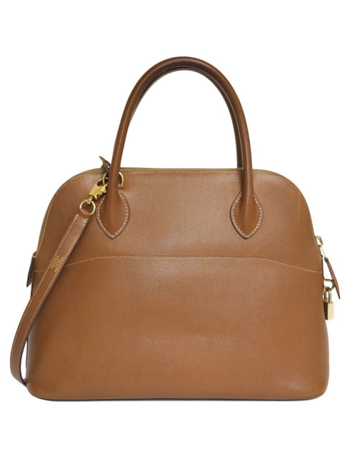 HERMES 'Bolide' bag in gold grained courchevel leather