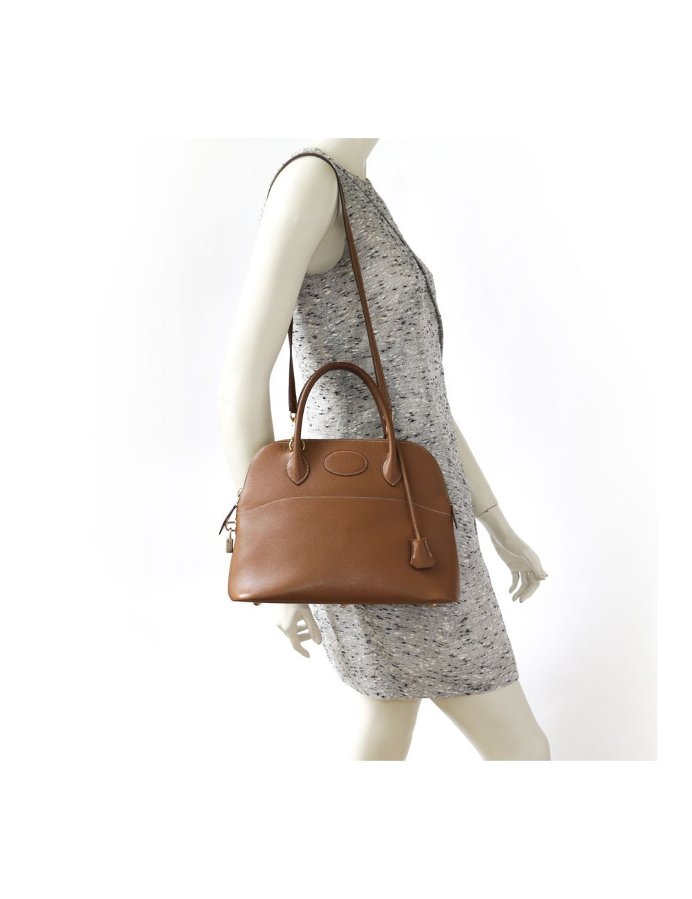 HERMES 'Bolide' bag in gold grained courchevel leather