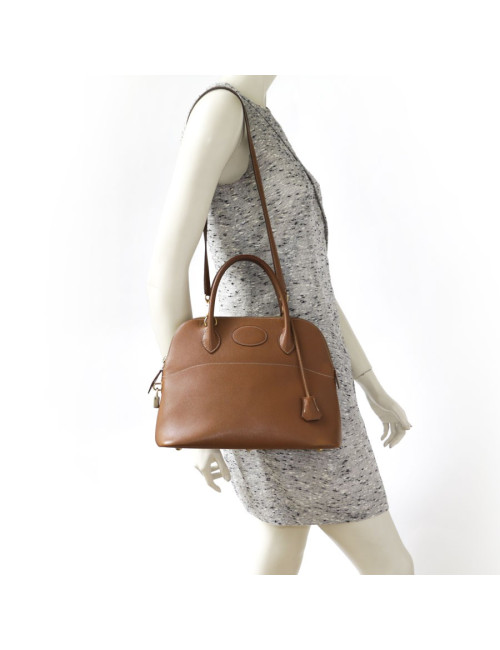 HERMES 'Bolide' bag in gold grained courchevel leather