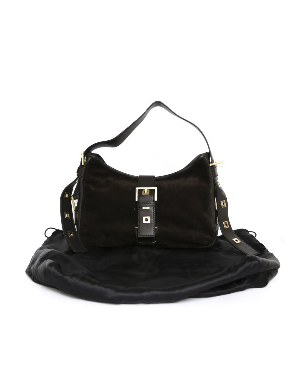 Sac SAINT LAURENT veau velours marron