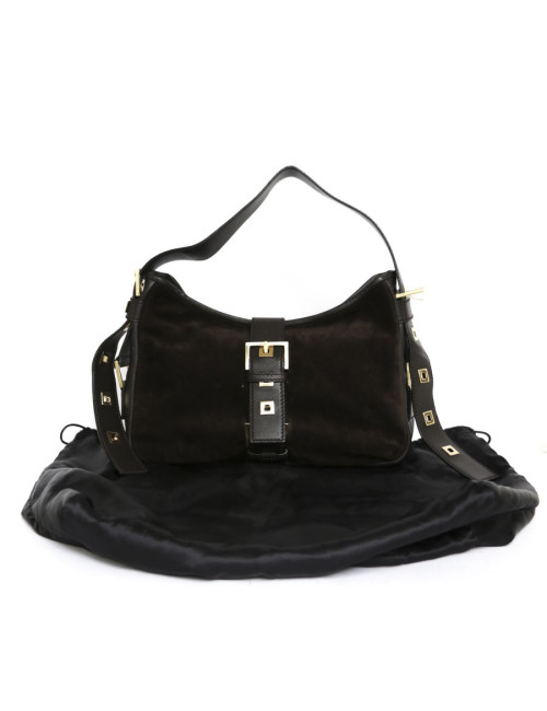 Sac SAINT LAURENT veau velours marron