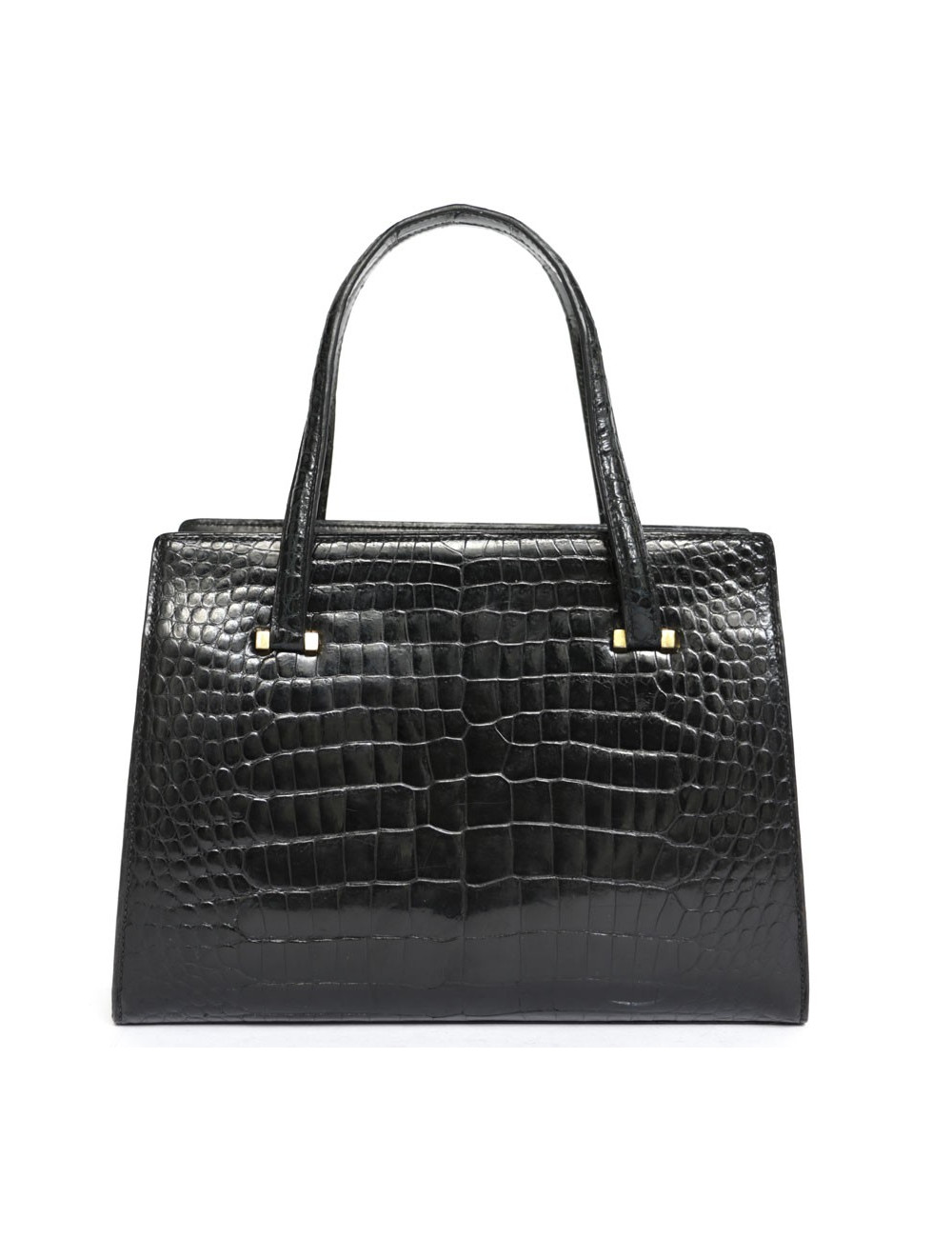 Sac HERMES Pullman en crocodile noir