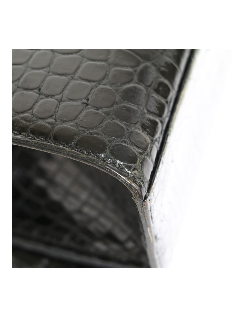 Sac HERMES Pullman en crocodile noir