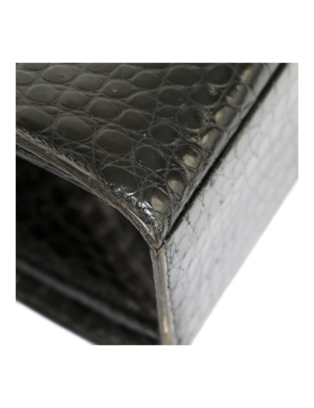 Sac HERMES Pullman en crocodile noir