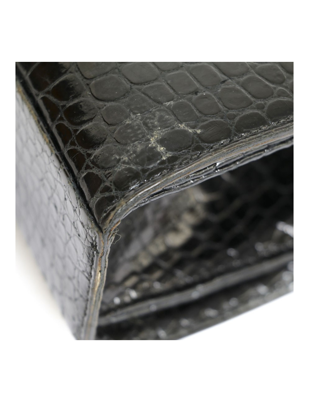 Sac HERMES Pullman en crocodile noir