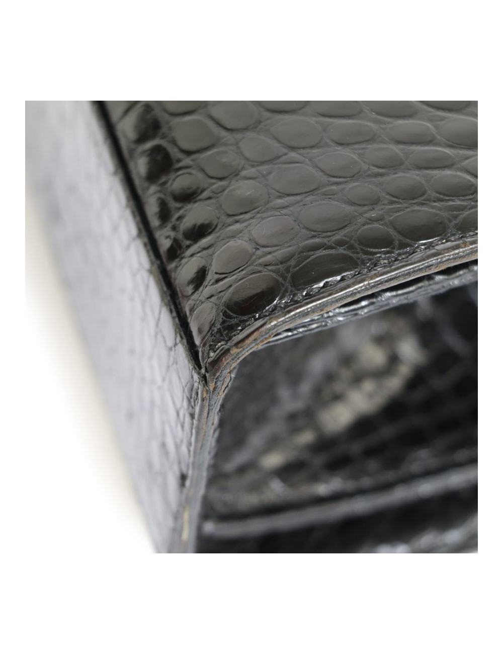 Sac HERMES Pullman en crocodile noir