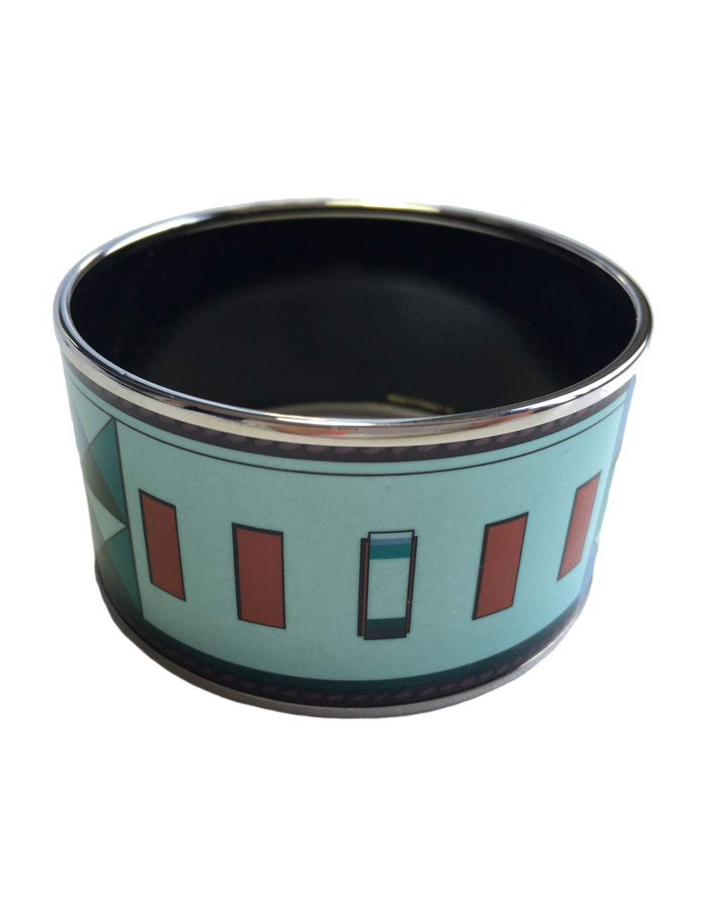 Bracelet HERMES en émail vert extra large