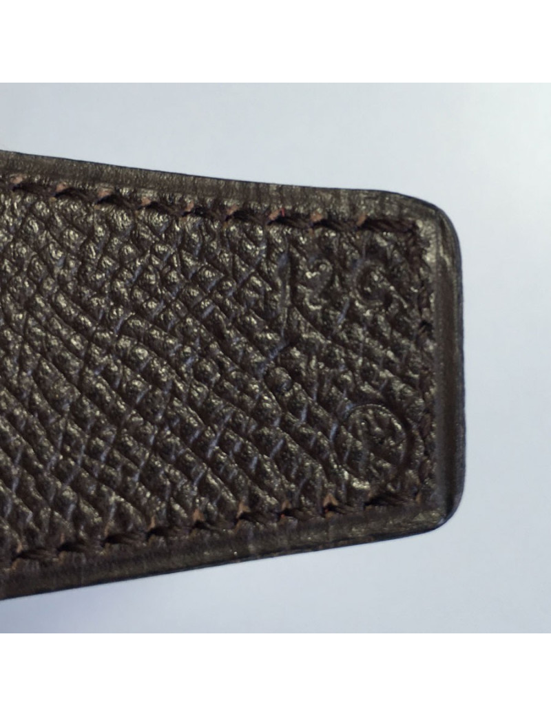 Ceinture HERMES "chaine d’ancre" plaqué or et cuir epsom marron et rouge 