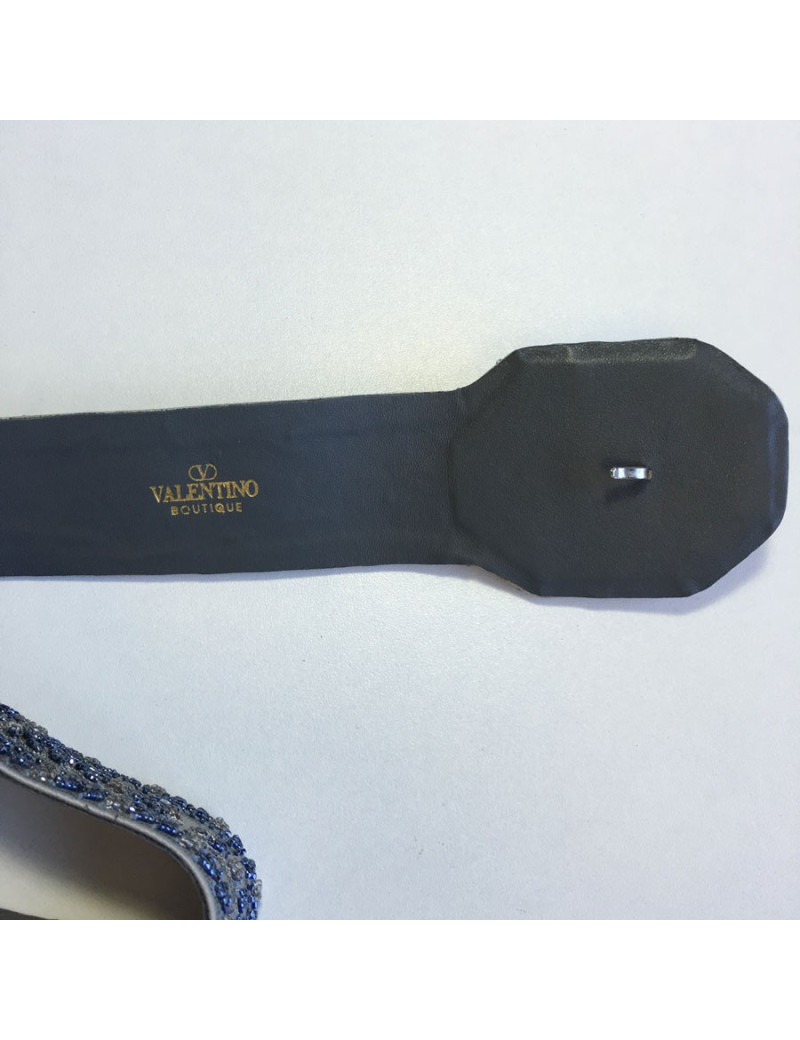 Ceinture VALENTINO en tissu gris brodé de perles