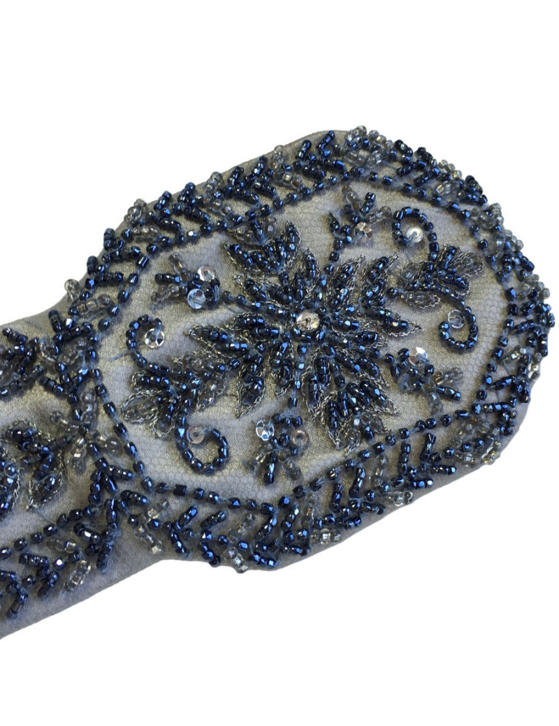 Ceinture VALENTINO en tissu gris brodé de perles