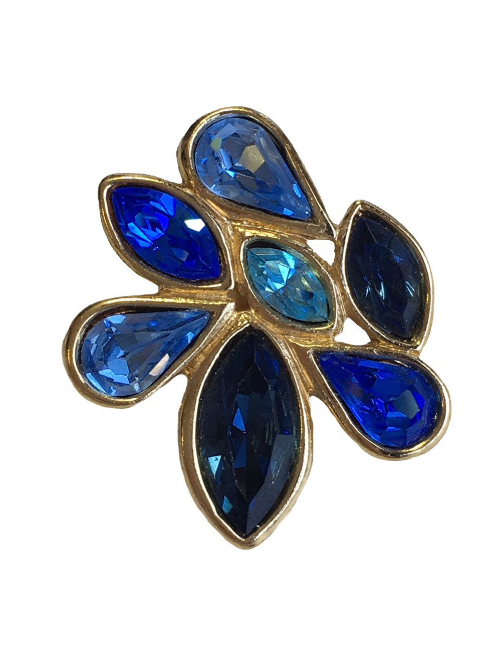 Pin’s YVES SAINT LAURENT strass bleu