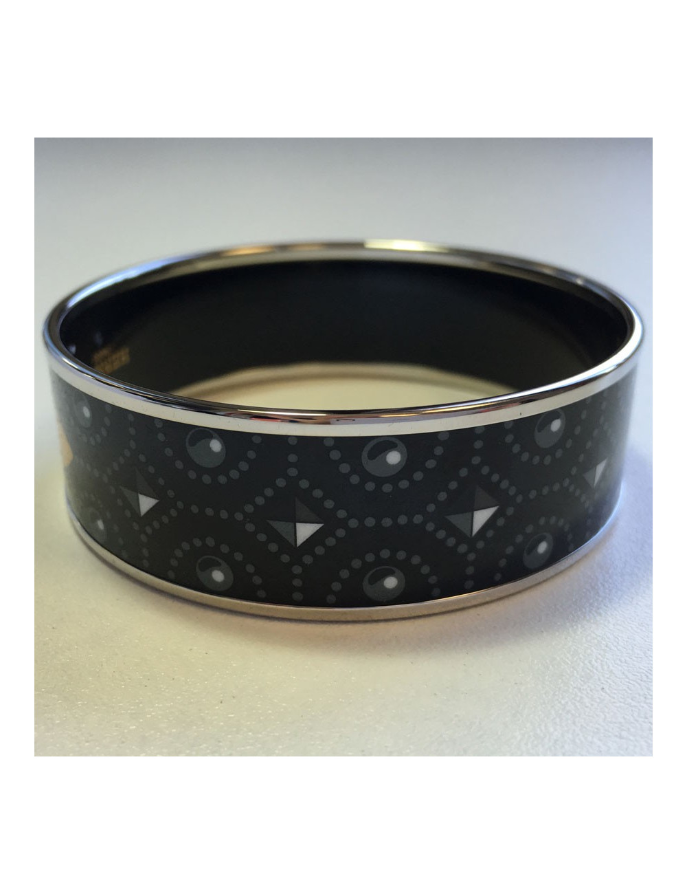 HERMES bracelet in black, yellow and grey enamel