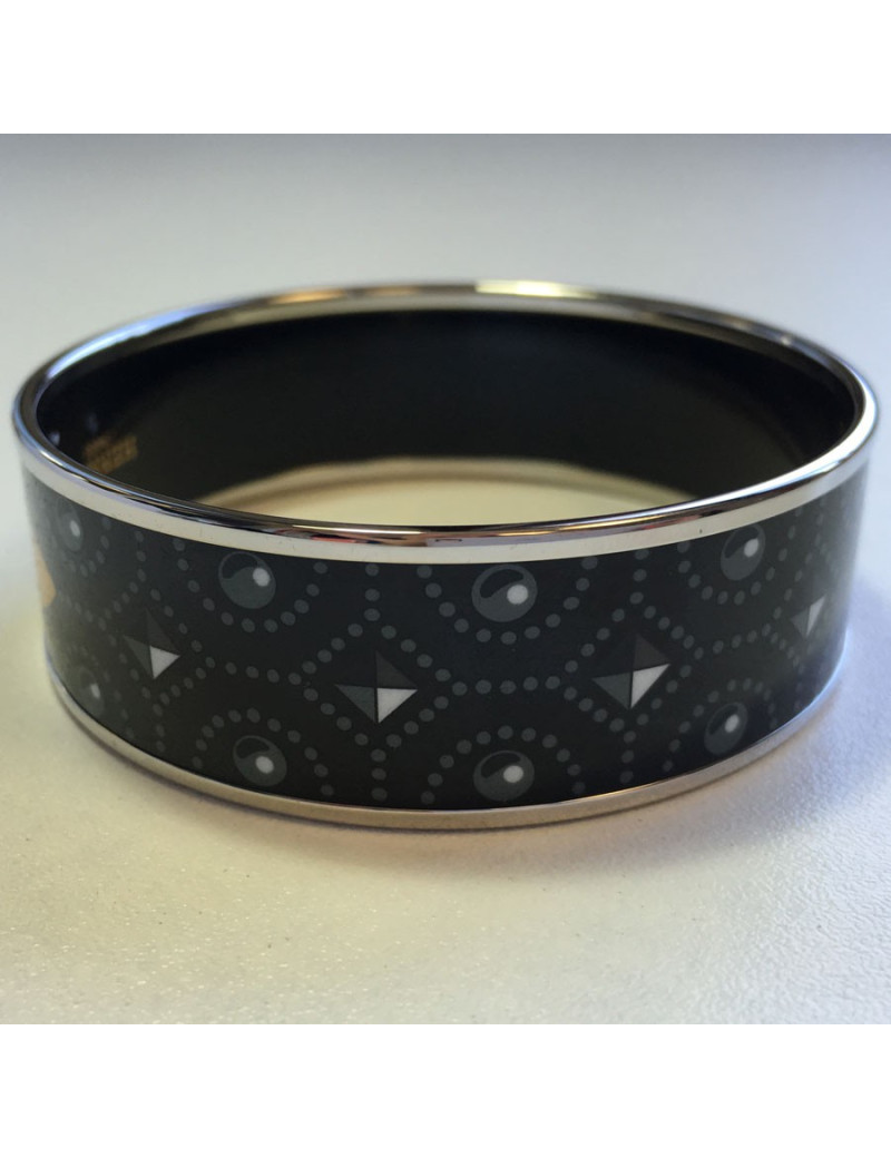 HERMES bracelet in black, yellow and grey enamel