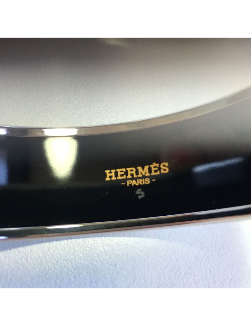 Bracelet HERMES en émail noir, jaune et gris