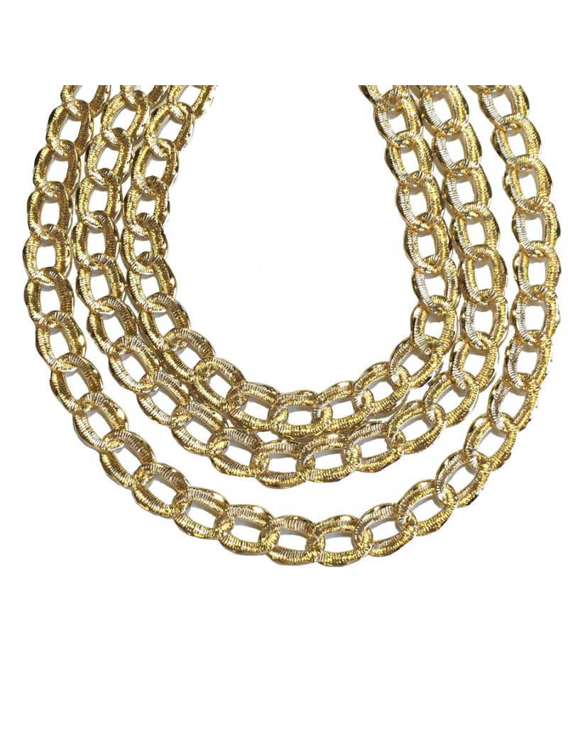 Collier triple rangs YSL YVES SAINT LAURENT en métal doré