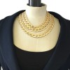  YSL YVES SAINT LAURENT triple raws chain necklace in gilded metal