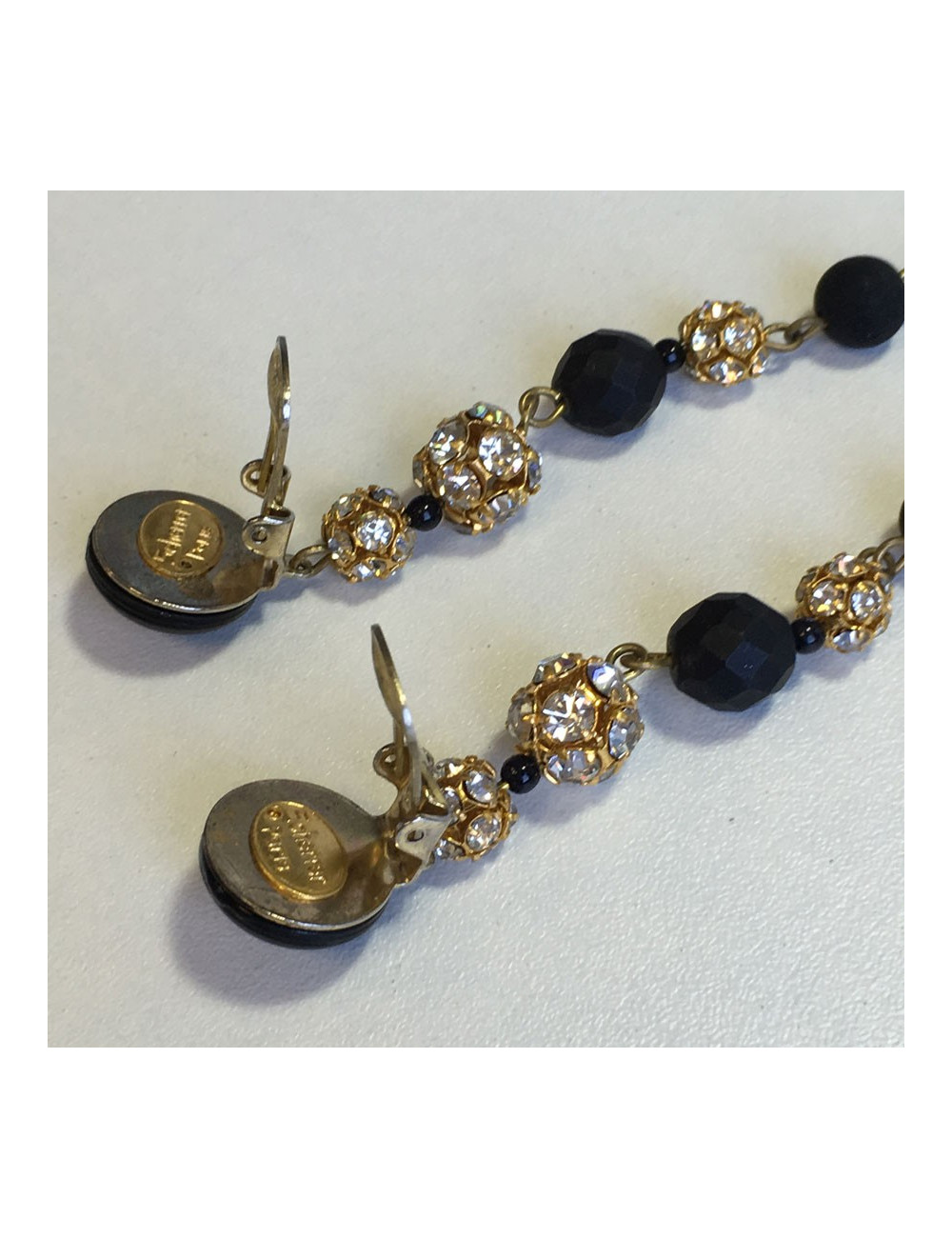 Clips of ears Jean-Louis SCHERRER black and gold earrings